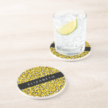 Leopard Print, Spots, Yellow Leopard，あなたの名前