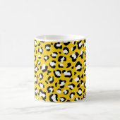 Leopard Print, Spots, Yellow Leopard，あなたの名前 コーヒーマグカップ (中央)