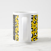 Leopard Print, Spots, Yellow Leopard,あなたの名前 ジャンボコーヒーマグカップ (裏面)