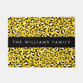 Leopard Print, Spots, Yellow Leopard,あなたの名前 ドアマット (正面)