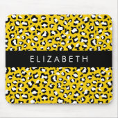 Leopard Print, Spots, Yellow Leopard,あなたの名前 マウスパッド (正面)