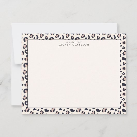 Leopard Print Stationery Note Card 招待状 (正面)