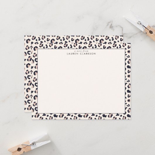 Leopard Print Stationery Note Card 招待状 (正面/裏面インサイチュ)