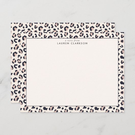Leopard Print Stationery Note Card 招待状 (正面/裏面)