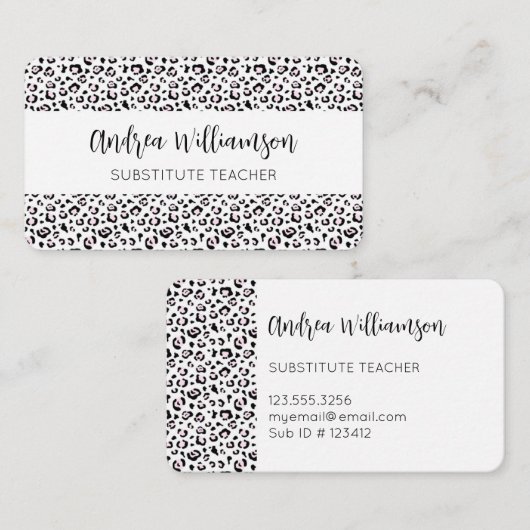 Leopard Print Substitute先生 名刺 (正面/裏面)