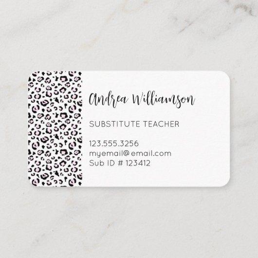 Leopard Print Substitute先生 名刺 (裏面)