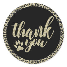 Leopard Print Thank Youステッカー