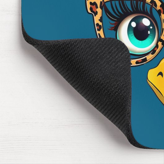 Leopard Print Thanksgiving Funny Turkey Face Gles  マウスパッド (コーナー)