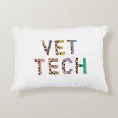 Leopard Print Vet Tech Stethoscope名 アクセントクッション (正面)