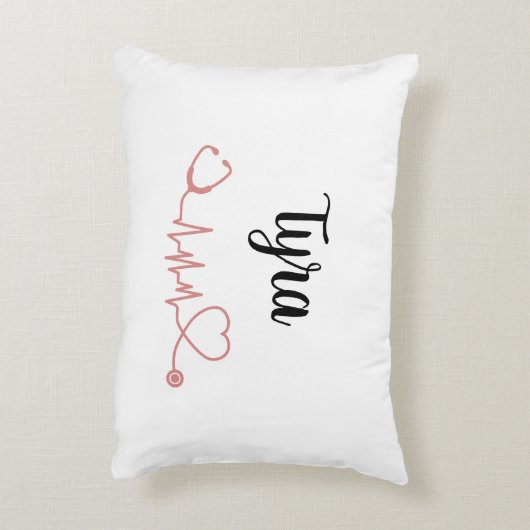 Leopard Print Vet Tech Stethoscope名 アクセントクッション (裏面(縦))