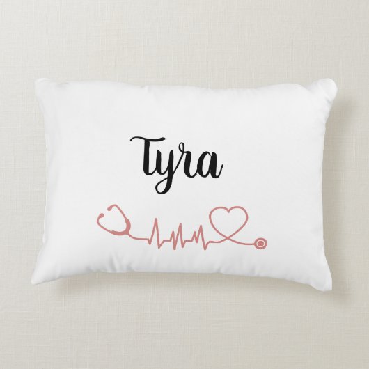 Leopard Print Vet Tech Stethoscope名 アクセントクッション (裏面)