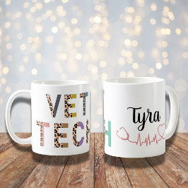 Leopard Print Vet Tech Stethoscope名 コーヒーマグカップ