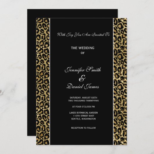 Leopard Print Wedding Invitation 招待状 (正面/裏面)