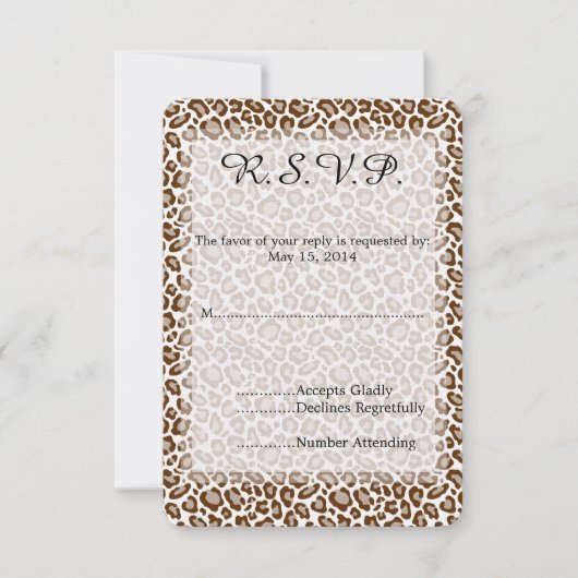 Leopard Print Wedding RSVP (正面)