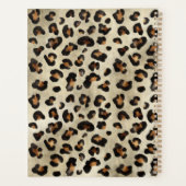 Leopard Print With Black Faux Foil And Name プランナー手帳 (裏面)