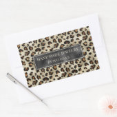 Leopard Print With Faux Black Foil And Custom Text 長方形シール (封筒)