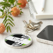 Leopard Print、Zebra Print、アニマルプリント結婚、 キーホルダー (側面)