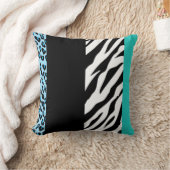 Leopard Print、Zebra Print、アニマルプリント、Blue クッション (ブランケット)