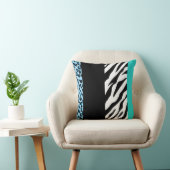 Leopard Print、Zebra Print、アニマルプリント、Blue クッション (椅子)
