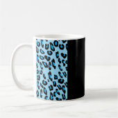 Leopard Print、Zebra Print、アニマルプリント、Blue コーヒーマグカップ (左)