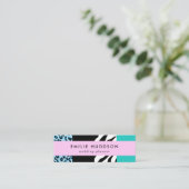 Leopard Print、Zebra Print、アニマルプリント、Blue スキニー名刺 (スタンド正面)