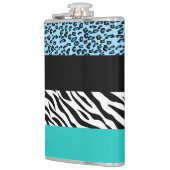 Leopard Print、Zebra Print、アニマルプリント、Blue フラスク (左)