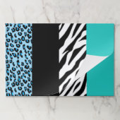 Leopard Print、Zebra Print、アニマルプリント、Blue ペーパーパッド (折り畳み)