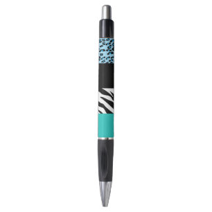 Leopard Print、Zebra Print、アニマルプリント、Blue ボールペン