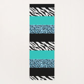 Leopard Print、Zebra Print、アニマルプリント、Blue ヨガマット (裏面)