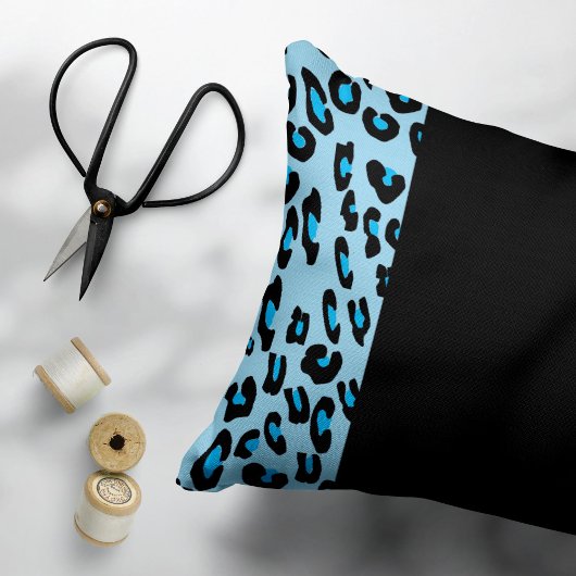 Leopard Print、Zebra Print、アニマルプリント、Blue 枕カバー