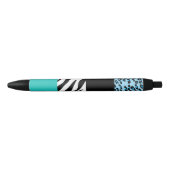 Leopard Print、Zebra Print、アニマルプリント、Blue 黒ボールペン (正面)