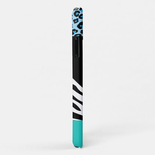 Leopard Print、Zebra Print、アニマルプリント、Blue Case-Mate iPhoneケース (裏面/右)