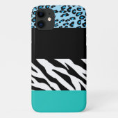 Leopard Print、Zebra Print、アニマルプリント、Blue Case-Mate iPhoneケース (裏面)