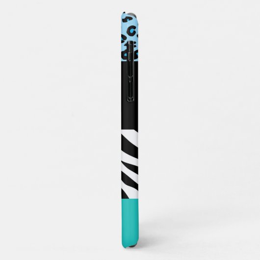 Leopard Print、Zebra Print、アニマルプリント、Blue Case-Mate iPhoneケース (裏面/左)