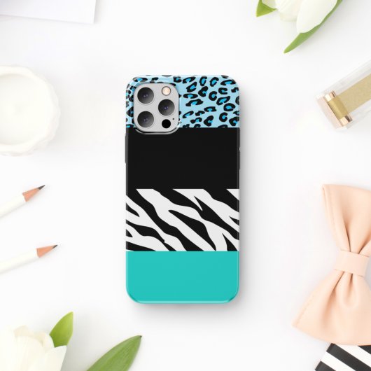 Leopard Print、Zebra Print、アニマルプリント、Blue Case-Mate iPhoneケース