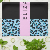 Leopard Print、Zebra Print、Blue、Your Name キッチンタオル (折り畳み)