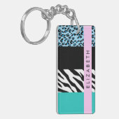 Leopard Print、Zebra Print、Blue、Your Name キーホルダー (正面左)