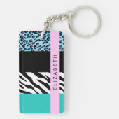 Leopard Print、Zebra Print、Blue、Your Name キーホルダー (裏面)