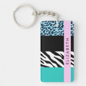 Leopard Print、Zebra Print、Blue、Your Name キーホルダー (正面)