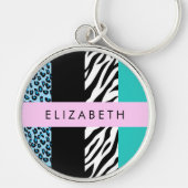 Leopard Print、Zebra Print、Blue、Your Name キーホルダー (正面)