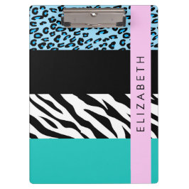 Leopard Print、Zebra Print、Blue、Your Name クリップボード