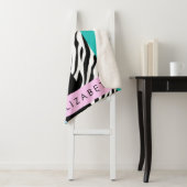 Leopard Print、Zebra Print、Blue、Your Name シェルパブランケット (インサイチュ)