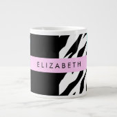 Leopard Print、Zebra Print、Blue、Your Name ジャンボコーヒーマグカップ (正面)