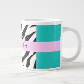 Leopard Print、Zebra Print、Blue、Your Name ジャンボコーヒーマグカップ (右)