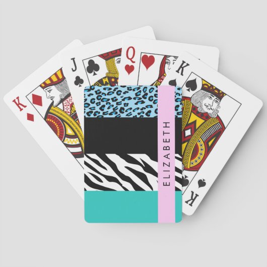 Leopard Print、Zebra Print、Blue、Your Name トランプ (裏面)