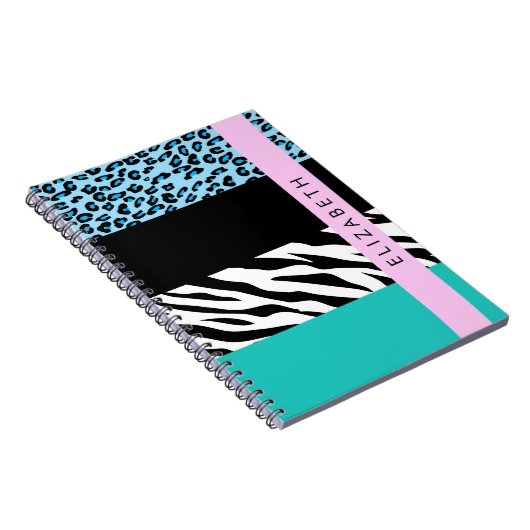 Leopard Print、Zebra Print、Blue、Your Name ノートブック (右側)