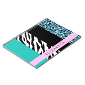 Leopard Print、Zebra Print、Blue、Your Name ノートブック (左側)