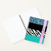 Leopard Print、Zebra Print、Blue、Your Name ノートブック (内部)
