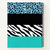 Leopard Print、Zebra Print、Blue、Your Name ノートブック (裏面)
