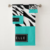 Leopard Print、Zebra Print、Blue、Your Name バスタオルセット (インサイチュ)